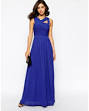 Blue pleated maxi dress