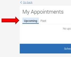 Selecting location and clicking Proceed to book appointment button