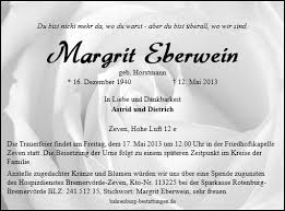 Anzeige für Margrit Eberwein