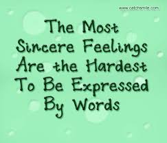 The Most Sincere Feelings Are the Hardest To Be Expressed By Words ... via Relatably.com