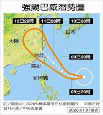 強颱巴威襲台 氣象局：預計周四海陸警報齊發