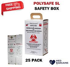 POLYSAFE 5L Safety Box & Incineration Container - 25CT | eBay
