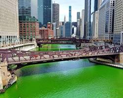 Image of Chicago River dyed green