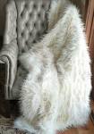 White faux fur throw