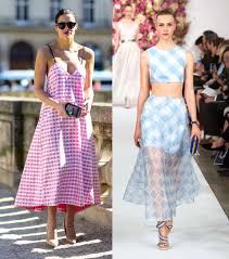 Image result for images of gingham on recent runways