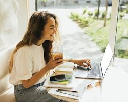 Image of freelancer working on a laptop