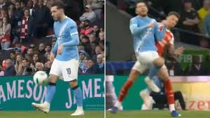 Rayan Cherki gets CLATTERED by Ben White seconds after doing keepie-uppies