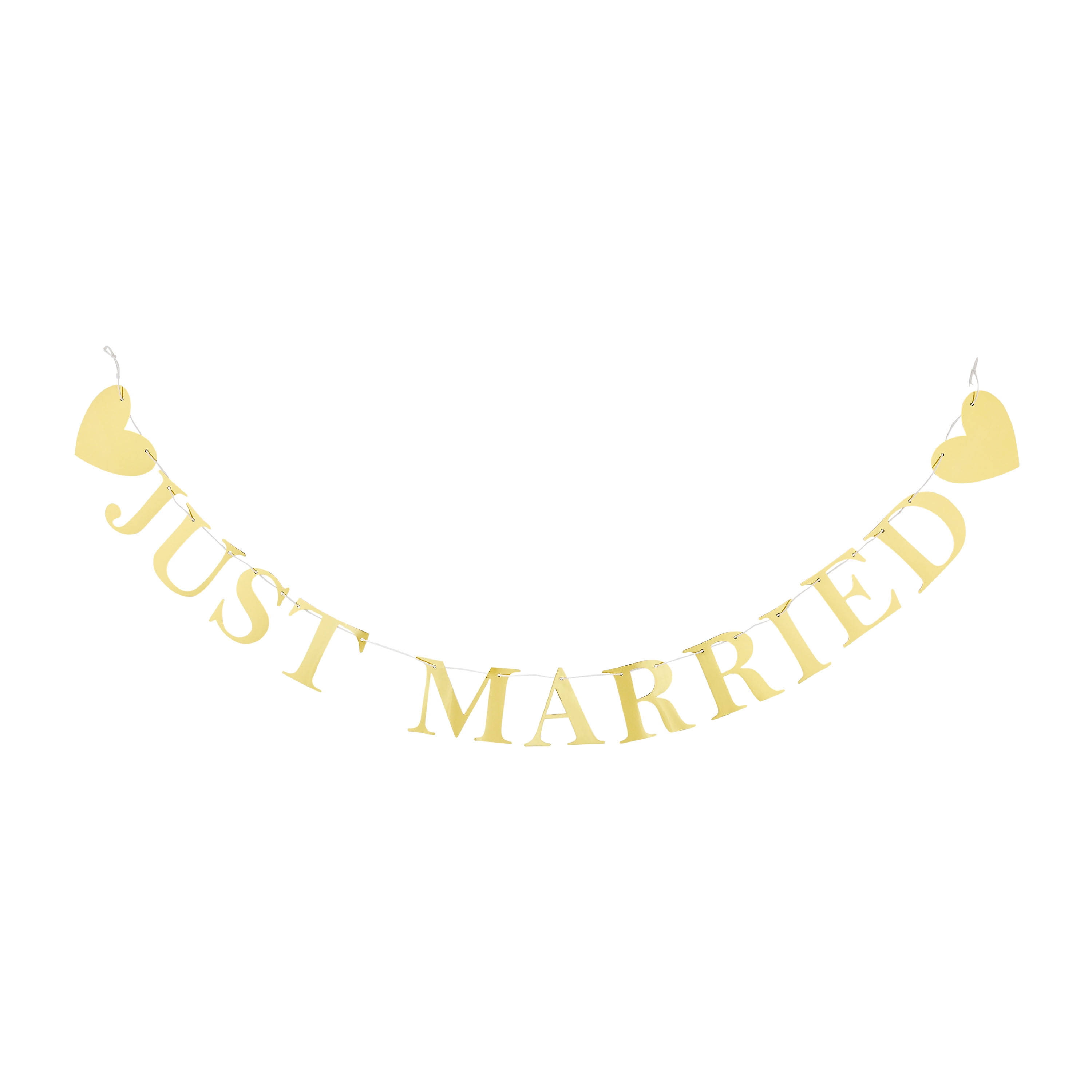 Gold Just Married Garland Banner