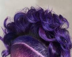 Image de Purple curly hair with undercut