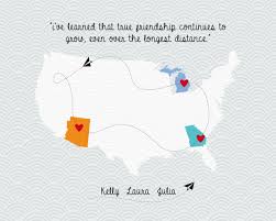 Long distance friendship love map family quote map by luzdesign via Relatably.com