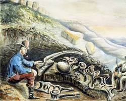 Image of Othniel Charles Marsh professional fossil excavation crew Como Bluff 1880s