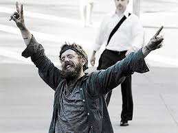 Image result for happy homeless man