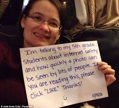 Education: Tennessee teacher Julie Anne Culp posted this note on her Facebook page on November 18 to teach her students about internet safety. - article-0-19BAB1D500000578-338_634x578