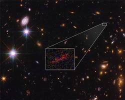 Image of Hubble Space Telescope image of a distant galaxy