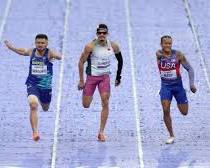 Image of athlete winning the 100m T47 final