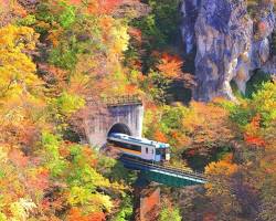 鳴子峡の紅葉の画像