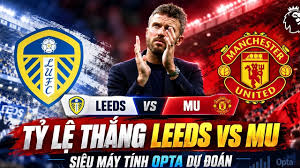 The latest odds for Leeds vs MU according to the Opta supercomputer prediction.