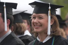 Jim Veneman, English major Ashley Guinn at Spring Graduation 2003 - Photo by Jim Veneman - 1132-45