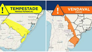 Órgão oficial brasileiro em alerta por “tempestade” e “vendaval” que atingiriam o Uruguai.