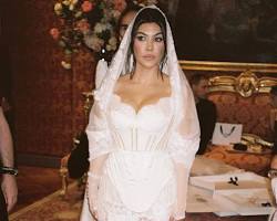 Kourtney Kardashian in her wedding dress
