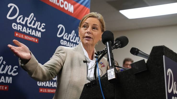 Trump-backed Darline Graham wins South Carolina GOP runoff, defeating Ralph Norman; her victory speech targets Democrat Annie Andrews as 'most radical liberal'