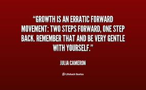 Growth is an erratic forward movement: two steps forward, one step ... via Relatably.com