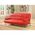 Red leather sofabed