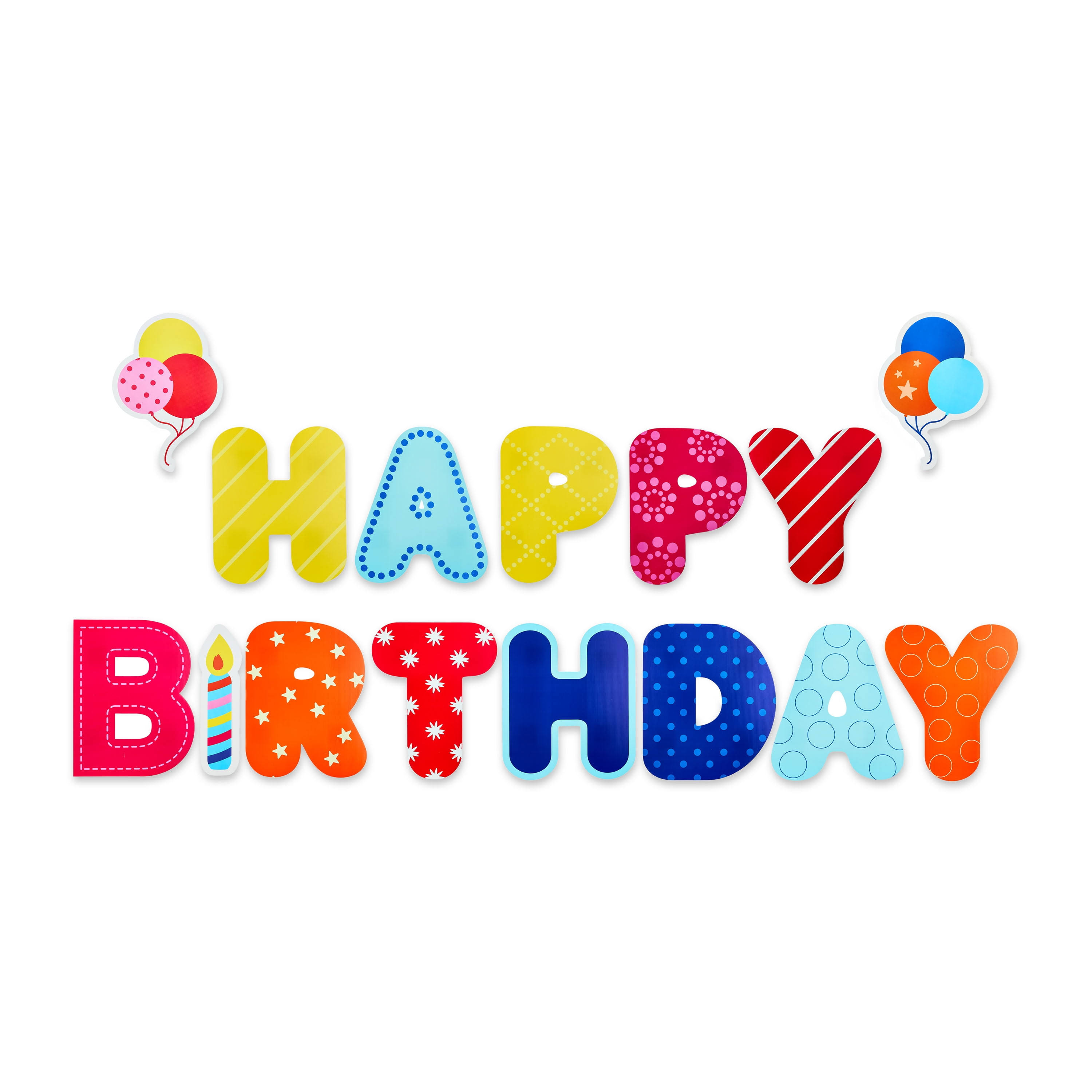Multi-color Happy Birthday Pattern Yard Sign Set by Way To Celebrate