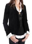 Veste en velours noir femme