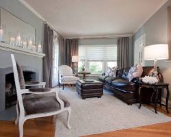 Image of living room with furniture arranged at an angle