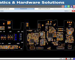 Borneo Schematics software interface Hardware Solutions Bitmap smartphone repair, buatan AI