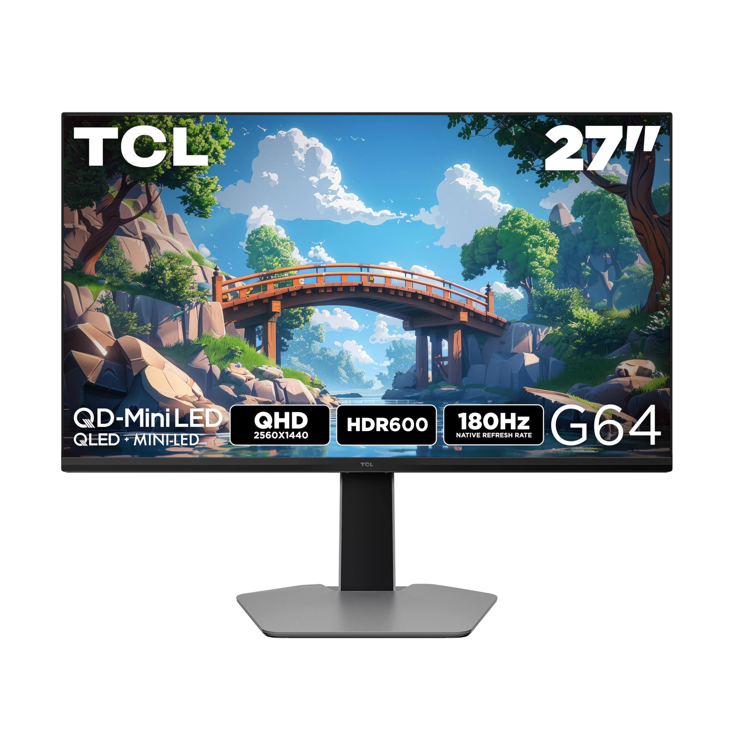 TCL 27" G64 Series QHD HDR QD-Mini LED Gaming Monitor 27g64