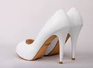 White leather wedding shoes