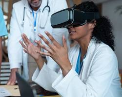 Image of Virtual Reality example using a VR headset