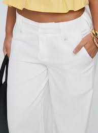 Pedra Wide Leg Pant White | Princess Polly