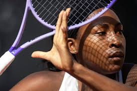 Coco Gauff during a match at the French Open