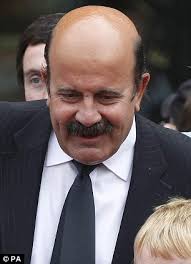 A sad day: Former snooker stars Hendry, left, and Willie Thorne outside the services - article-1299619-0AA9AA12000005DC-200_306x423