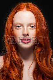 young girl with wavy red hair shows joy. black background Stock Photo - 16639882 young girl with wavy red hair shows joy. black background - 16639882-young-girl-with-wavy-red-hair-shows-joy-black-background