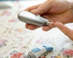 Image of Person checking their blood sugar