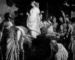 Image of Odyssey Book 24 classical art Odysseus father Laertes peace is restored