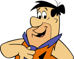 Flintstones 1960 animated TV series Fred Flintstone Barney Rubble Wilma Betty Dino Bedrock stone age aesthetic ABC television stills HannaBarbera, AI generated