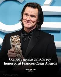 France's leading movie awards gave Canadian-American actor Jim Carrey a special honour in recognition of his eclectic acting career, a tribute he accepted with a speech delivered in French. Link to full story in the comments section.