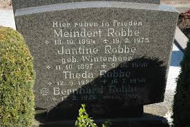 Grab von Bernhard Robbe (17.02.1926-Verm. 1945), Friedhof Holthusen