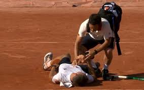 Player collapses moments after hitting winning shot at French Open