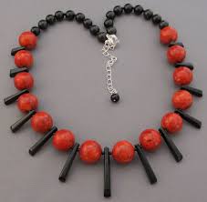 Image result for red and black statement necklace