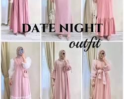 Gambar gamis pink dengan jilbab warna earth tone