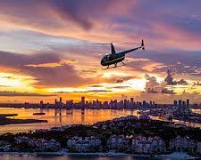 Image of couple enjoying a sunset helicopter tour in Houston