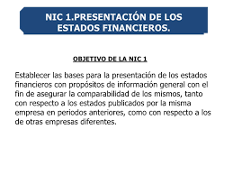 Resultado de imagen para nic 1 presentacion de estados financieros