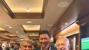 Reencuentro Lewandowski-Laporta en la final del Mundial