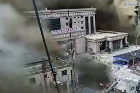 CCTV footage show floodwaters and debris overtaking Gyirong Port